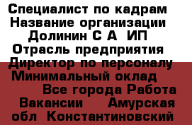 Специалист по кадрам › Название организации ­ Долинин С.А, ИП › Отрасль предприятия ­ Директор по персоналу › Минимальный оклад ­ 28 000 - Все города Работа » Вакансии   . Амурская обл.,Константиновский р-н